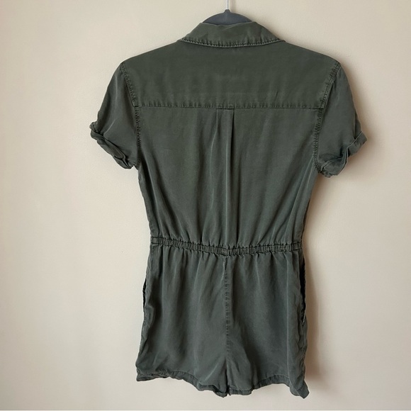 Abercrombie & Fitch Olive Green Khaki Utility Women's V-Neck Romper Size XS - Picture 6 of 7